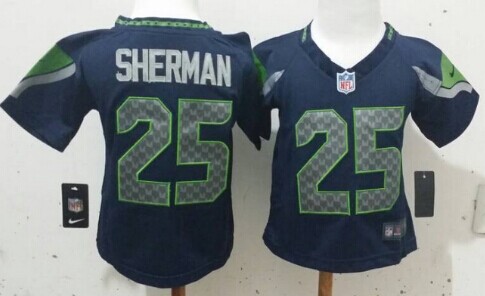Nike Seattle Seahawks #25 Richard Sherman Navy Blue Toddlers Jersey