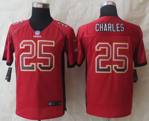Nike Kansas City Chiefs #25 Jamaal Charles Drift Fashion Red Kids Jersey