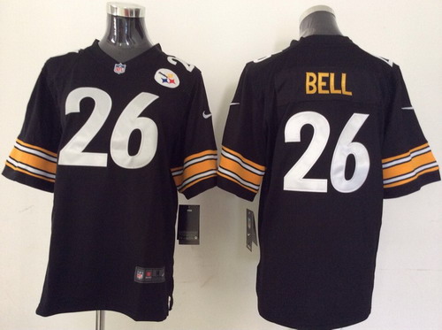 Nike Pittsburgh Steelers #26 LeVeon Bell Black Game Kids Jersey