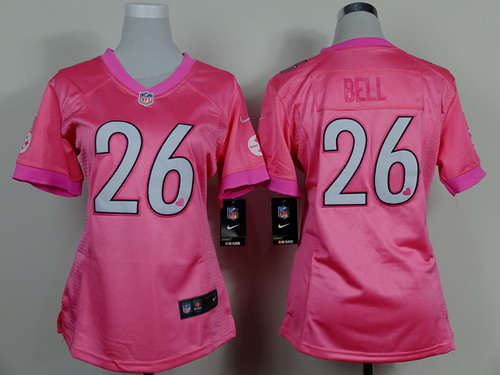Nike Pittsburgh Steelers #26 LeVeon Bell Pink Love Womens Jersey