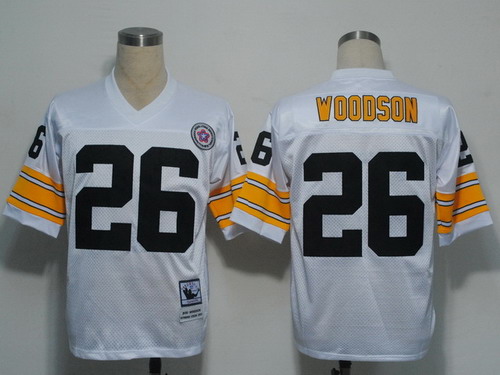Pittsburgh Steelers #26 Rod Woodson White Throwback Jersey