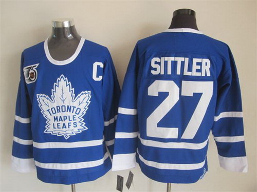 Toronto Maple Leafs #27 Darryl Sittler Blue 75TH Throwback CCM Jersey
