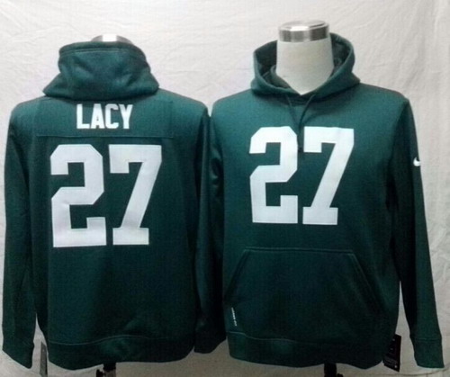 Nike Green Bay Packers #27 Eddie Lacy Green Hoodie