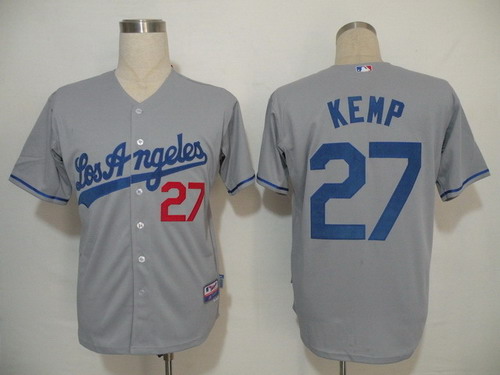 Los Angeles Dodgers #27 Matt Kemp Gray Jersey