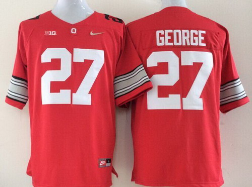Ohio State Buckeyes #27 Eddie George 2015 Playoff Rose Bowl Special Event Diamond Quest Red Jersey