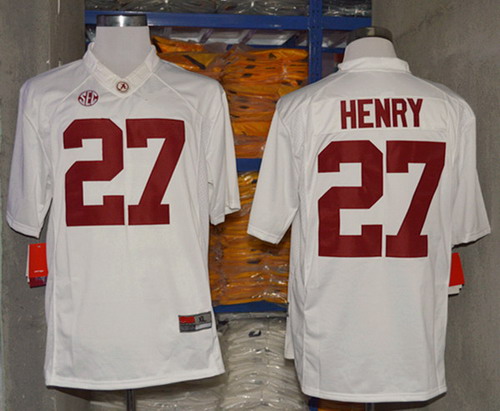 Alabama Crimson Tide #27 Derrick Henry 2014 White Jersey