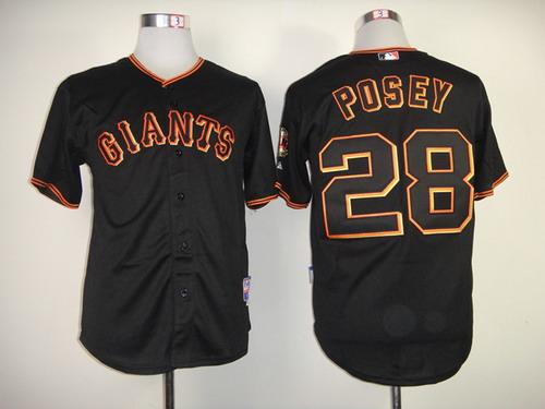 San Fransico Giants #28 Buster Posey Black Jersey