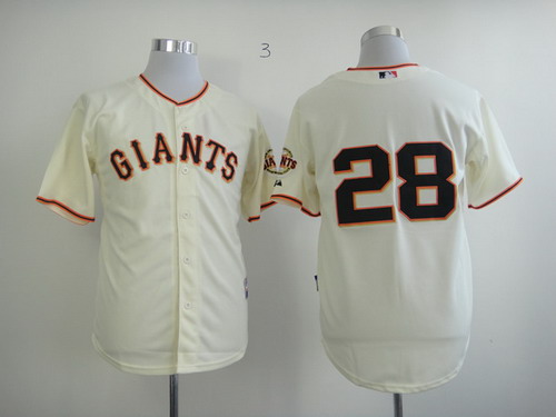San Francisco Giants #28 Buster Posey Cream Jersey