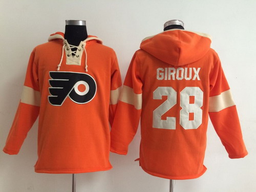 2014 Old Time Hockey Philadelphia Flyers #28 Claude Giroux Orange Hoodie