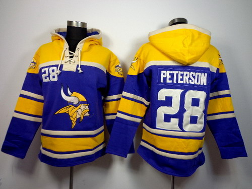 Minnesota Vikings #28 Adrian Peterson 2014 Purple Hoodie