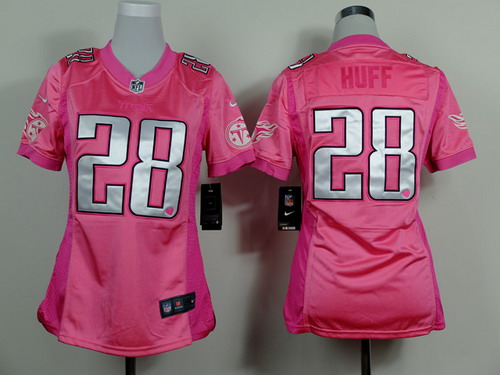 Nike Tennessee Titans #28 Marqueston Huff Pink Love Womens Jersey