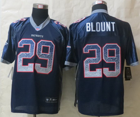 Nike New England Patriots #29 LeGarrette Blount Drift Fashion Blue Elite Jersey