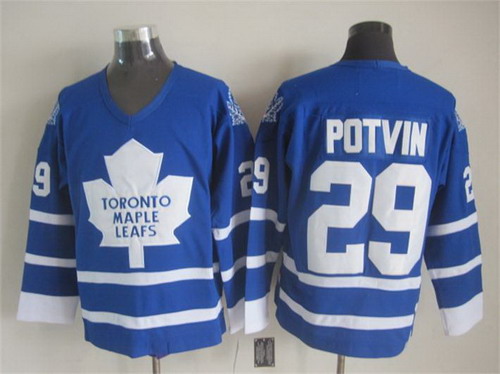 Toronto Maple Leafs #29 Felix Potvin Blue Throwback CCM Jersey