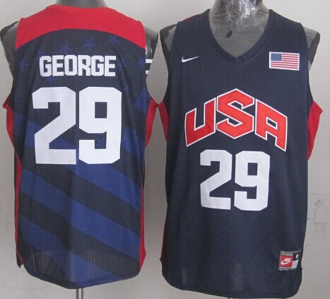 2012 Olympics Team USA #29 Paul George Revolution 30 Swingman Blue Jersey