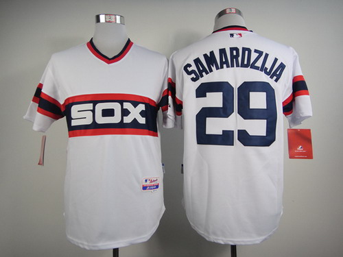 Chicago White Sox #29 Jeff Samardzija 1983 White Pullover Jersey