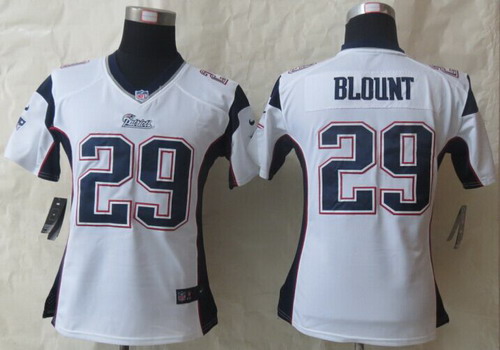Nike New England Patriots #29 LeGarrette Blount White Game Womens Jersey