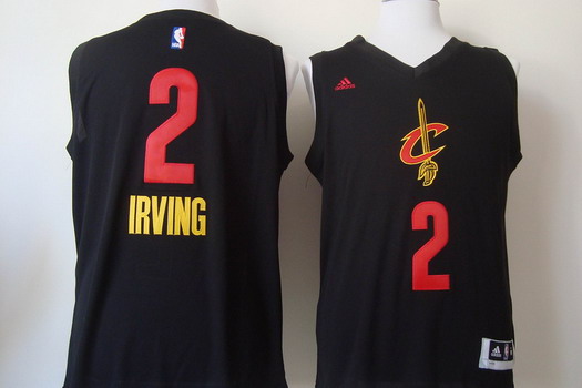 Cleveland Cavaliers #2 Kyrie Irving 2015 Black With Red Fashion Jersey