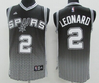 San Antonio Spurs #2 Kawhi Leonard Black/White Resonate Fashion Jersey