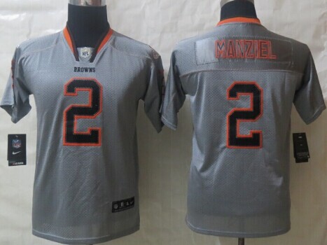 Nike Cleveland Browns #2 Johnny Manziel Lights Out Gray Kids Jersey