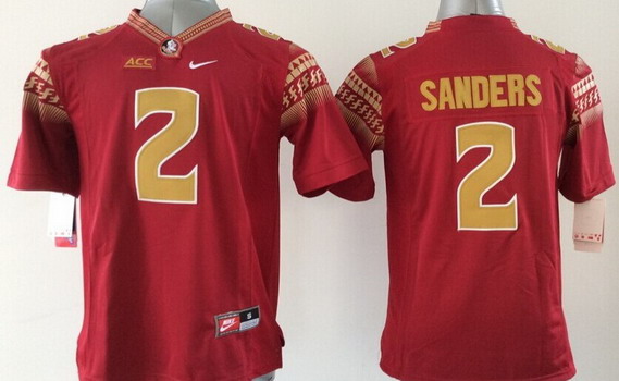Florida State Seminoles #2 Deion Sanders 2014 Red Limited Kids Jersey