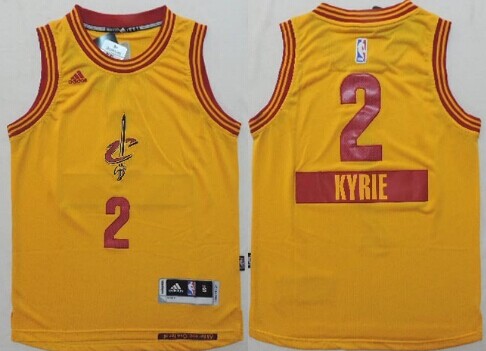 Cleveland Cavaliers #2 Kyrie Irving 2014 Christmas Day Yellow Kids Jersey