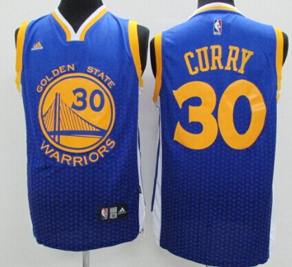 Golden State Warriors #30 Stephen Curry Blue Resonate Fashion Jersey
