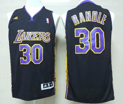 Los Angeles Lakers #30 Julius Randle Revolution 30 Swingman Black With Purple Jersey