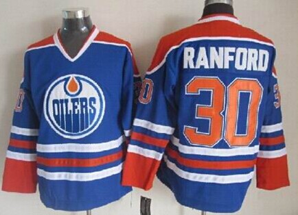 Edmonton Oilers #30 Bill Ranford Royal Blue Throwback CCM Jersey