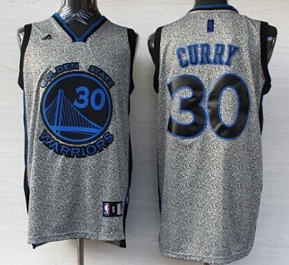 Golden State Warriors #30 Stephen Curry Gray Static Fashion Jersey