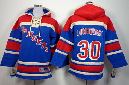 Old Time Hockey New York Rangers #30 Henrik Lundqvist Light Blue Kids Hoodie