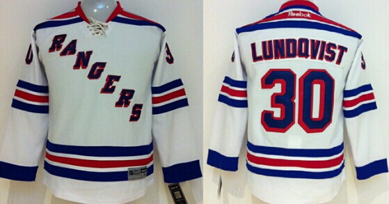 New York Rangers #30 Henrik Lundqvist White Kids Jersey