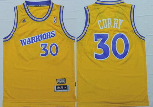 Golden State Warriors #30 Stephen Curry 1988-89 Yellow Swingman Throwback Jersey