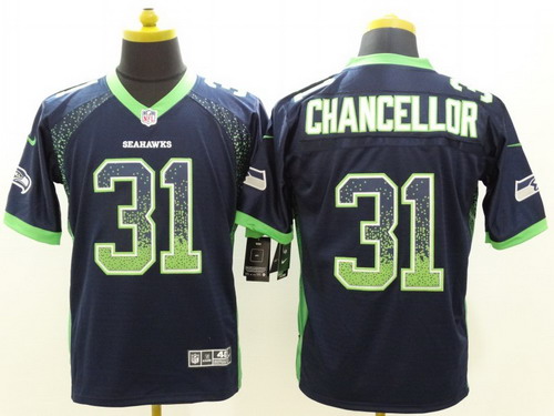 Nike Seattle Seahawks #31 Kam Chancellor Drift Fashion Blue Elite Jersey