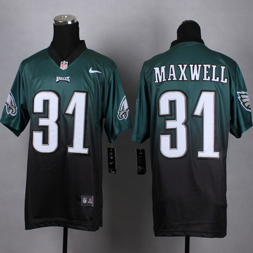 Nike Philadelphia Eagles #31 Byron Maxwell Dark Green/Black Fadeaway Elite Jersey