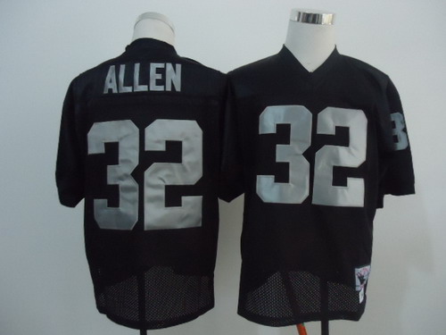 Oakland Raiders #32 Marcus Allen Black Throwback Jersey