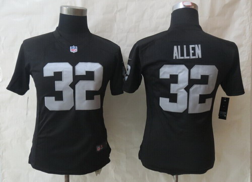 Nike Oakland Raiders #32 Marcus Allen Black Game Womens Jersey
