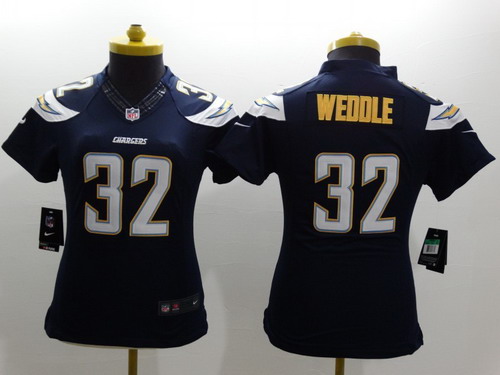 Nike San Diego Chargers #32 Eric Weddle 2013 Navy Blue Limited Womens Jersey