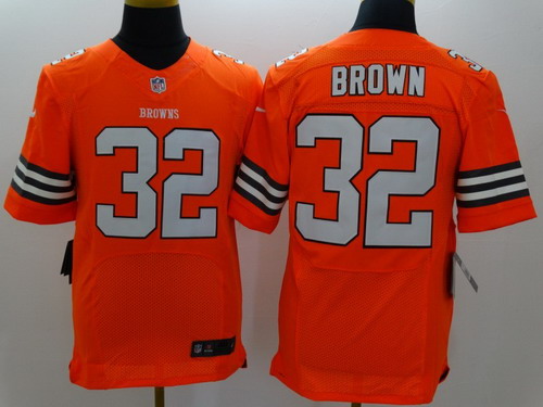 Nike Cleveland Browns #32 Jim Brown Orange Elite Jersey