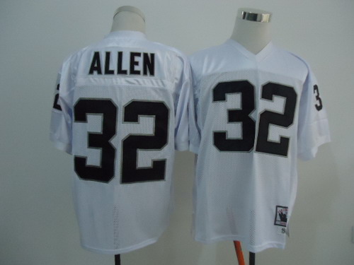 Oakland Raiders #32 Marcus Allen White Throwback Jersey