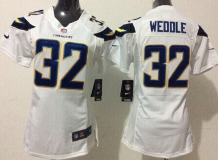 Nike San Diego Chargers #32 Eric Weddle 2013 White Game Womens Jersey