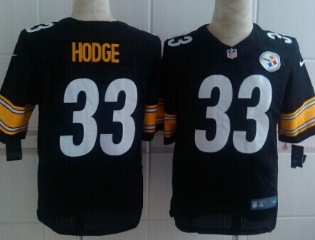 Nike Pittsburgh Steelers #33 Merril Hodge Black Elite Jersey

