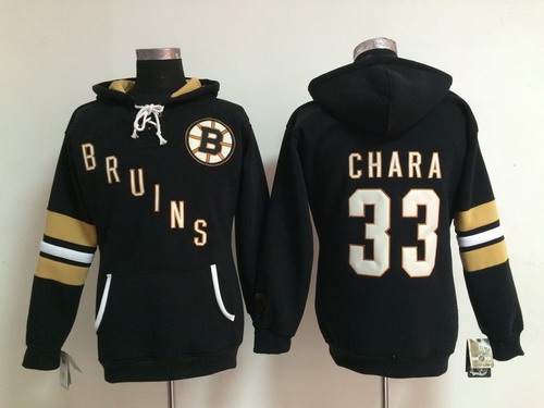 Old Time Hockey Boston Bruins #33 Zdeno Chara Black Womens Hoodie