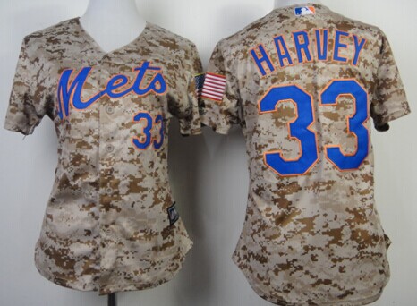 New York Mets #33 Matt Harvey 2014 Camo Womens Jersey