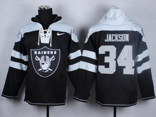 Nike Oakland Raiders #34 Bo Jackson 2014 Black Hoodie