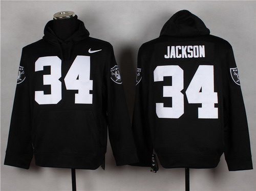 Nike Oakland Raiders #34 Bo Jackson Black Hoodie