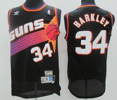 Phoenix Suns #34 Charles Barkley Black Swingman Throwback Jersey