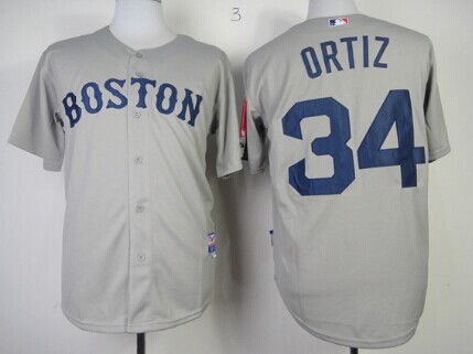 Boston Red Sox #34 David Ortiz Gray Kids Jersey