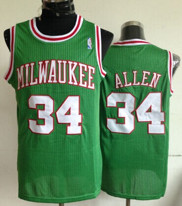 Milwaukee Bucks #34 Ray Allen Green Swingman Throwback Jersey