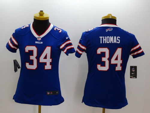 Nike Buffalo Bills #34 Thurman Thomas Light Blue Limited Womens Jersey