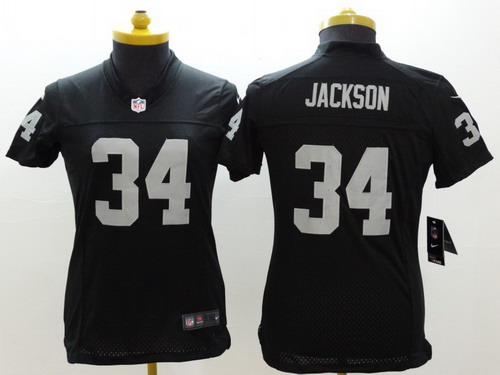 Nike Oakland Raiders #34 Bo Jackson Black Limited Womens Jersey